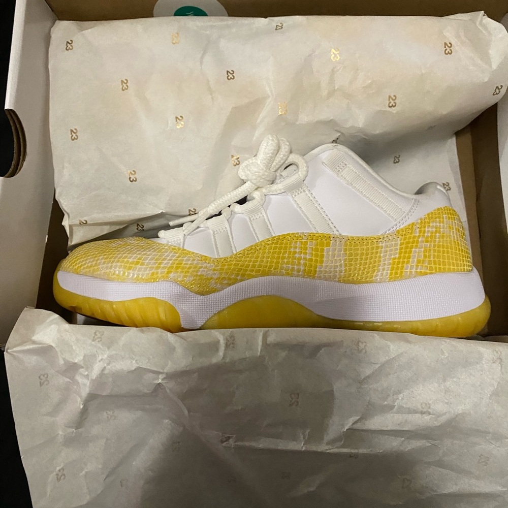 White and Yellow High-Top Sneakers with Ankle Support